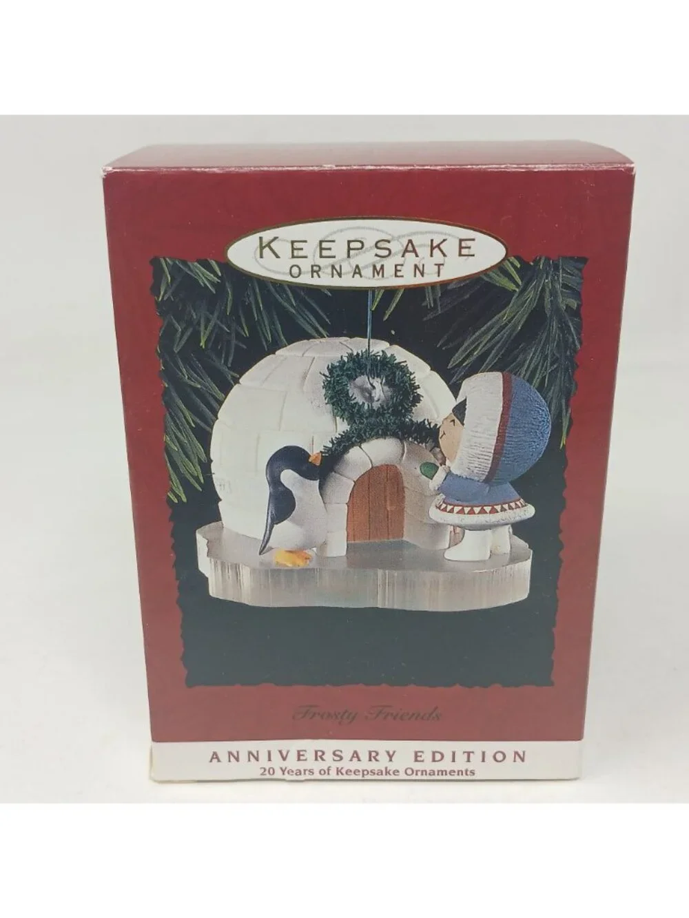 Hallmark  Ornament Frosty Friends 1993 Anniversary Ed Igloo Penguin Puppy #D-9